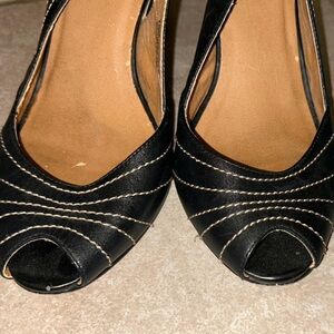 Steve Madden Black Peep-Toe Slingback Heels